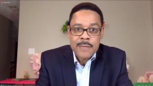 Pastor Charles Rogers discussing the importance of ongoing projects within the Washington Park footprint.